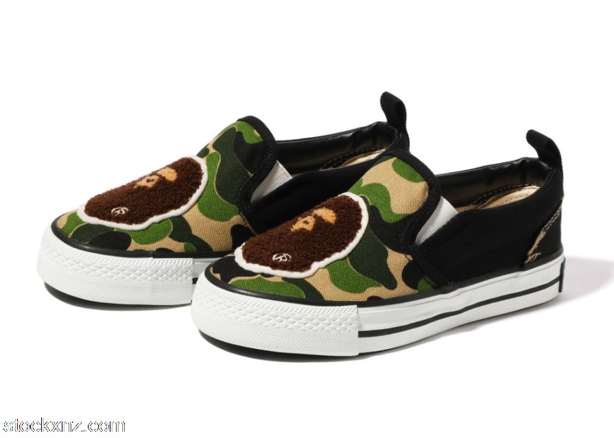 A Bathing Ape Ape Head Slip On Green ABC Camo (PS) 1I30-391-001 GRN ASH