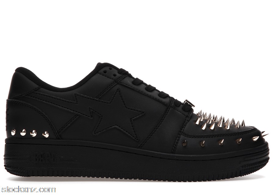 A Bathing Ape Bape Sta Low Black Gold Studded ASH
