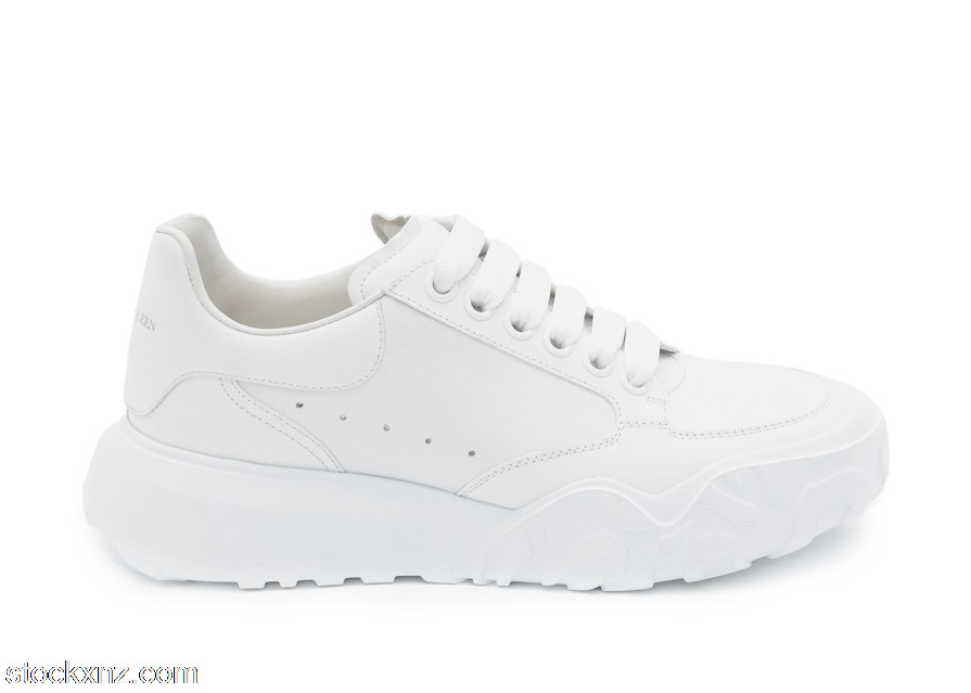 Alexander McQueen Court Trainers White Leather (W) 633915WIA989000 ASH