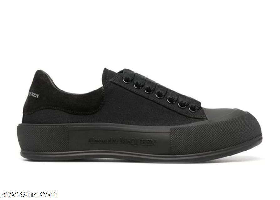 Alexander McQueen Deck Skate Plimsoll Lace-Up Triple Black 654594W4MV71000 ASH