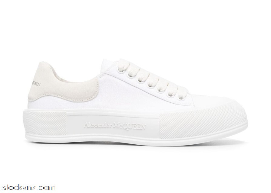 Alexander McQueen Deck Skate Plimsoll Lace-Up White (W) 654593W4MV79000 ASH
