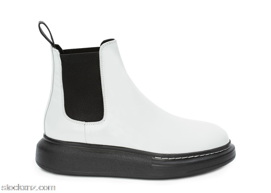 Alexander McQueen Hybrid Chelsea Boot Black White (W) 586398WHX529061 ASH