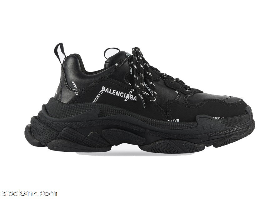 Balenciaga All Over Logo Triple S Black (W) 524039W2FA11090 ASH