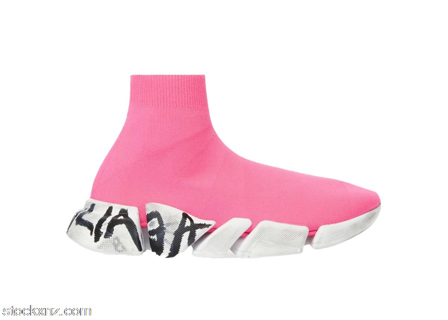 Balenciaga Speed 2.0 Graffiti Recycled Knit Fluo Pink (W) 617196W2DD55091 ASH