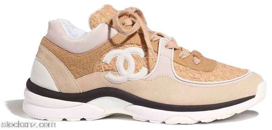 Chanel Low Top Trainer CC Beige Wool (W) ASH