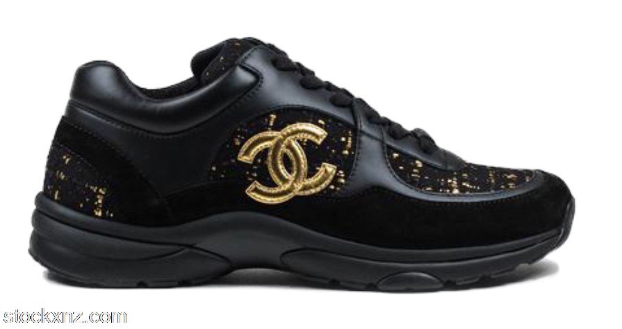 Chanel Low Top Trainer CC Suede Tweed ASH