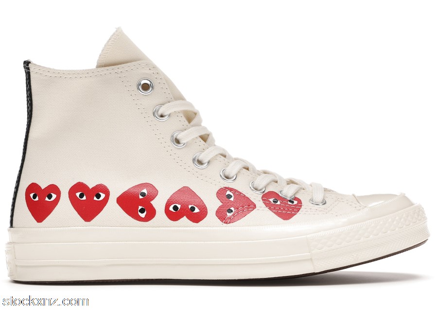 Converse Chuck Taylor All-Star 70 Hi Comme des Garcons Play Multi-Heart White 162972C ASH