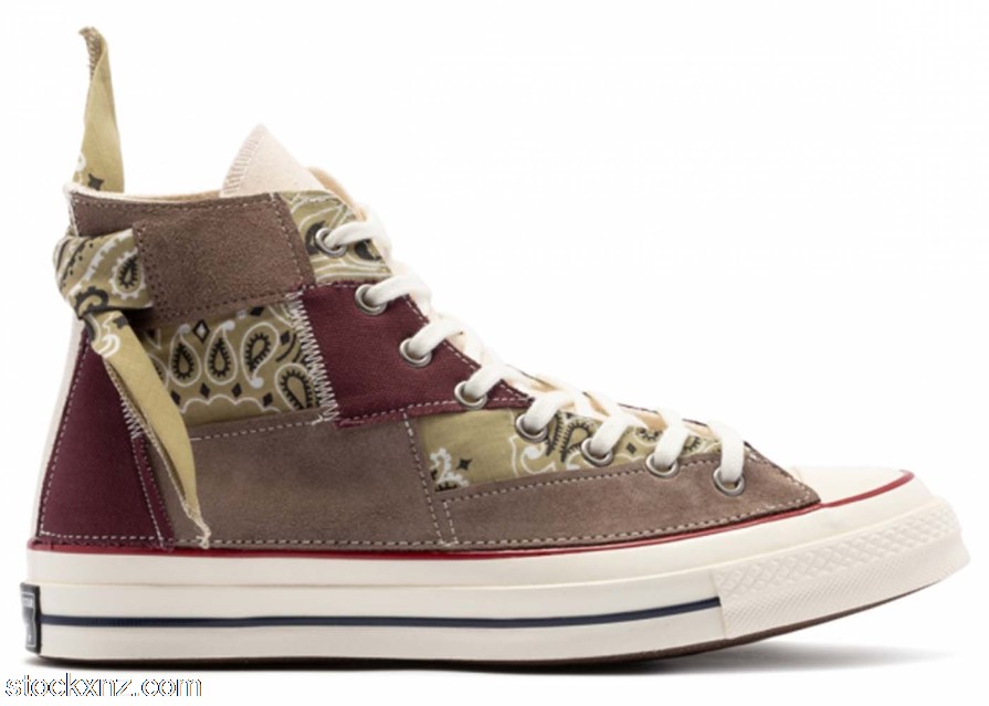 Converse Chuck Taylor All-Star 70 Hi Paisley Patchwork Maroon 172907C ASH
