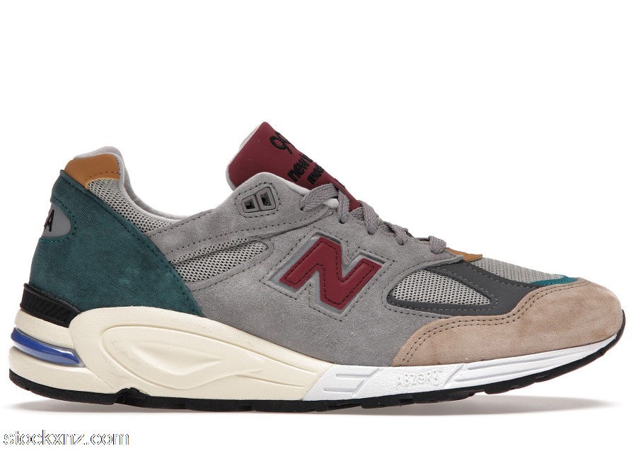 New Balance 990v2 Grey Green Maroon M990CP2 ASH