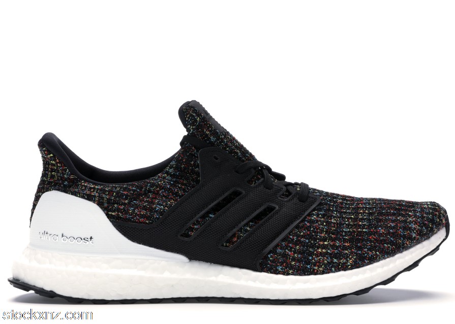 adidas Ultra Boost 4.0 Black Multi-Color White Heel Cage F35232 ASH